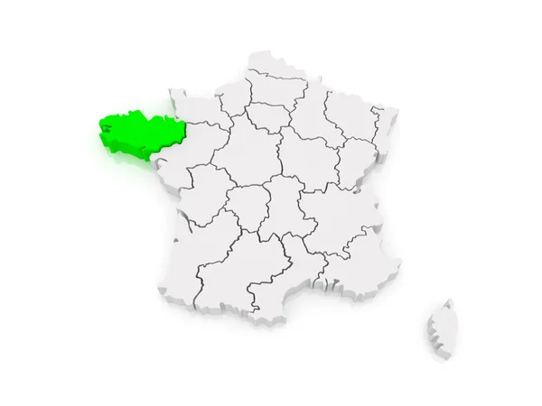 Map of Brittany. France. — Stock Photo, Image