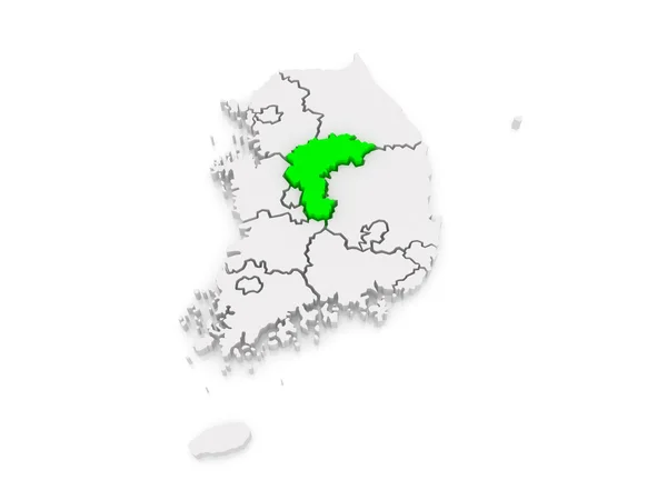 忠南の地図。韓国. — ストック写真