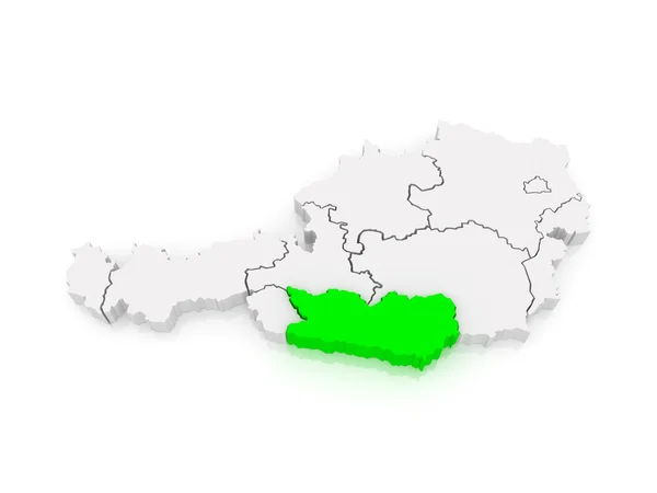 Mapa de Caríntia. Áustria . — Fotografia de Stock