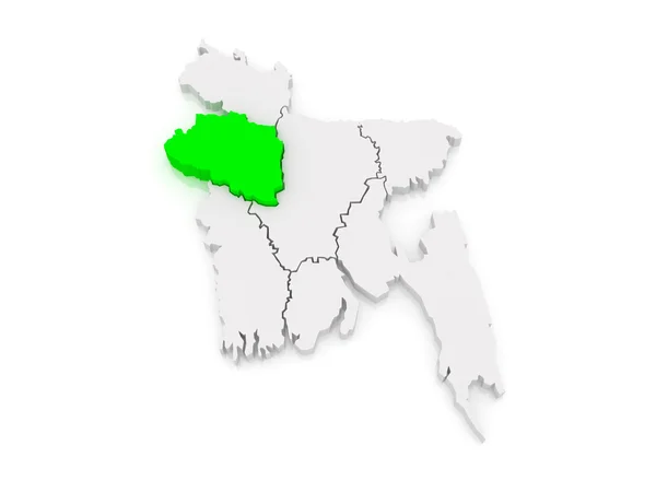 Map of Rajshahi. Bangladesh. — Stock Photo, Image