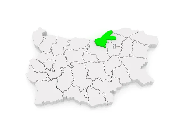 Mappa della regione di Ruse. Bulgaria . — Foto Stock