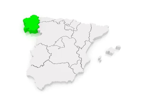 Kaart van Galicië. Spanje. — Stockfoto