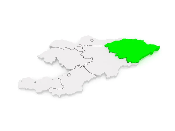 Carte de la région d'Issyk-Kul. Kirghizistan . — Photo