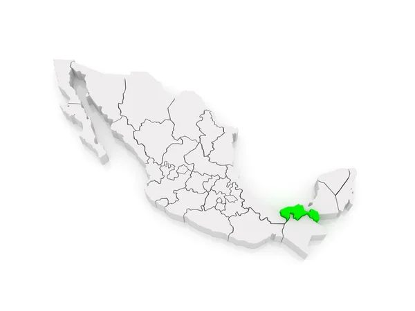 Map of Tabasco. Mexico. — Stock Photo, Image