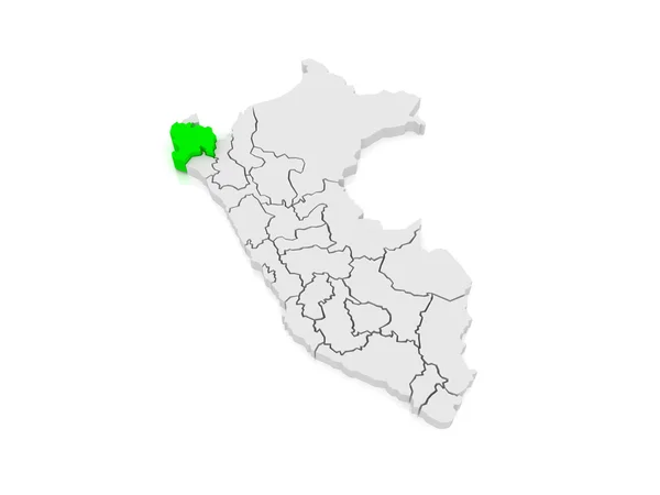 Mapa de Piura. Peru . — Fotografia de Stock