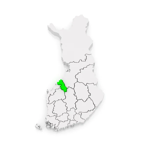 Mapa ostrobothnia Środkowa. Finlandia. — Zdjęcie stockowe