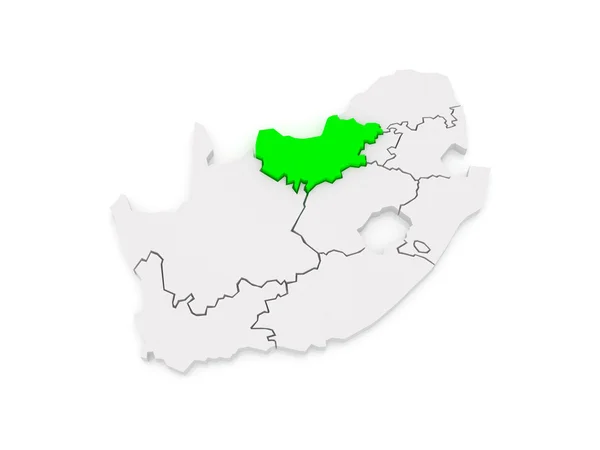 Mapa północnego zachodu (mafikeng). Republika Południowej Afryki. — Zdjęcie stockowe