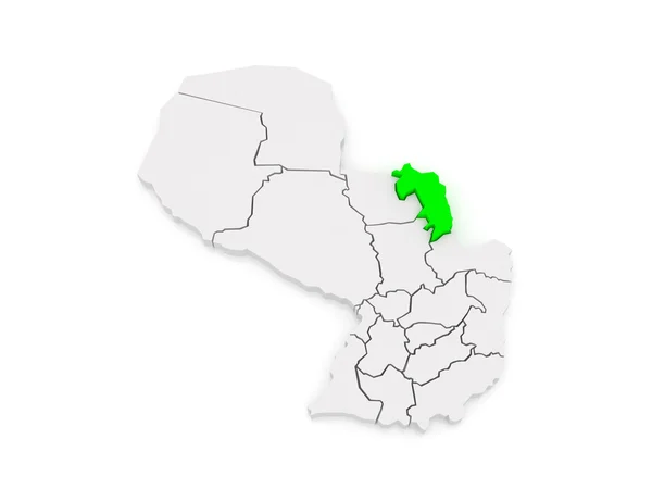 Mapa de Amambay. Paraguay . — Foto de Stock