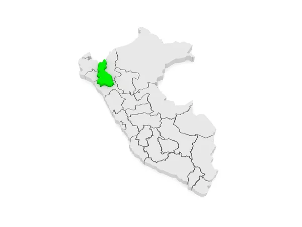 Karte von cajamarca. Peru. — Stockfoto
