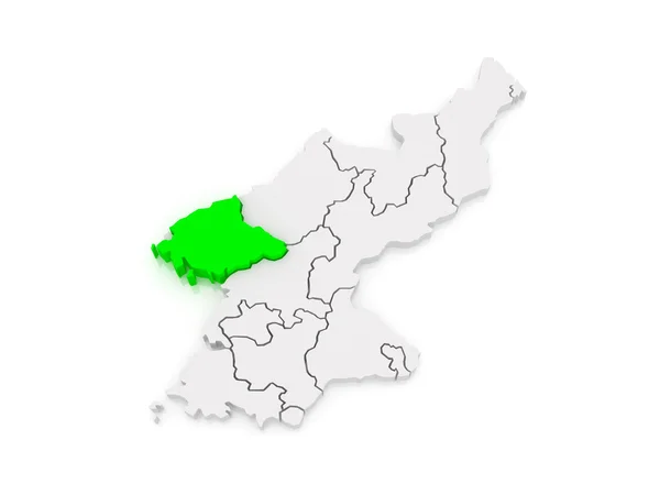 Mapa p ' yŏngan. korea Północna. — Zdjęcie stockowe