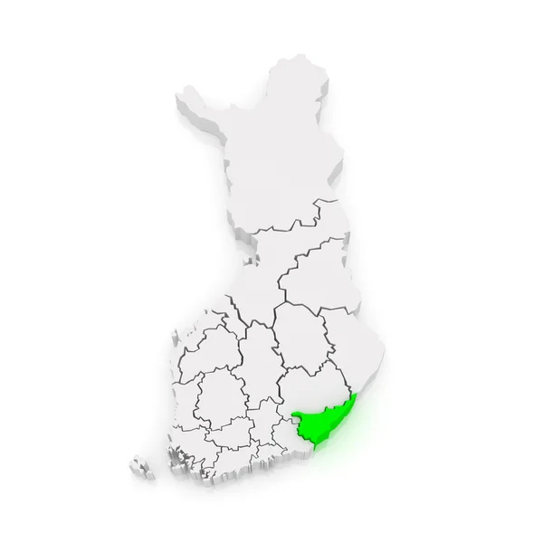Mapa Jižní Karélie. Finsko. — Stock fotografie