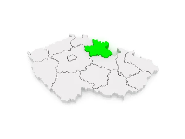 Mappa della regione di Hradec Kralove. Repubblica ceca . — Foto Stock