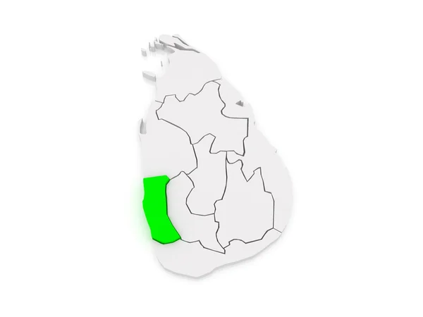 Map of West. Sri Lanka. — Stock Photo, Image