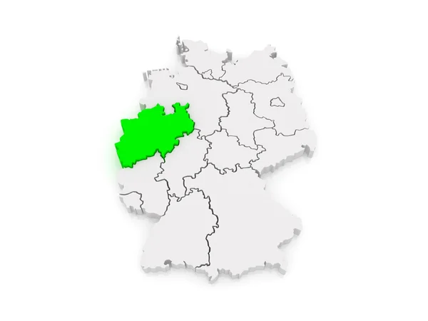 Carte de Rhénanie du Nord-Westphalie. Allemagne . — Photo