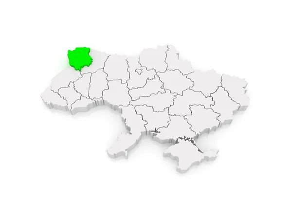 Mapa regionu Wołyńskiego. Ukraina. — Zdjęcie stockowe