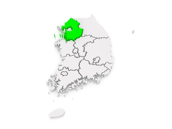 Gyeonggi térképét. Dél-korea. — Stock Fotó