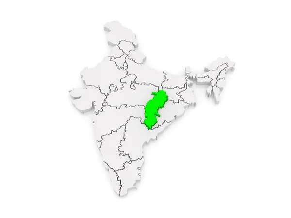 Mapa chhattisgarh. Indie. — Zdjęcie stockowe