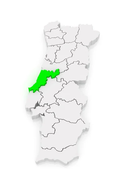 Mapa de Leiria. Portugal . — Fotografia de Stock