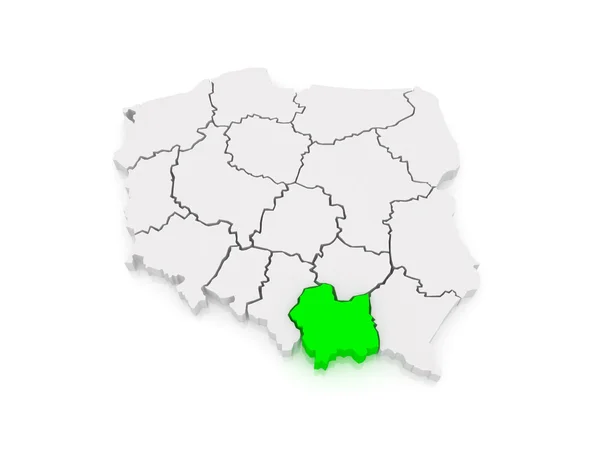 Karte von Malopolska. Polen. — Stockfoto