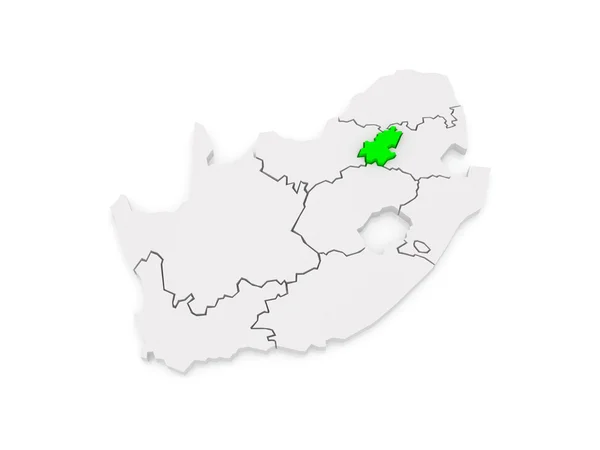 Mapa gauteng (johannesburg). Jihoafrická republika. — Stock fotografie