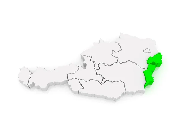 Карта Бургенланд. Австрія. — стокове фото