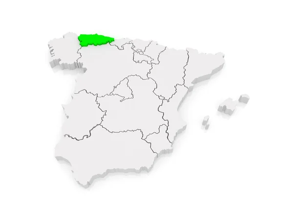 Peta Asturias. Spanyol . — Stok Foto
