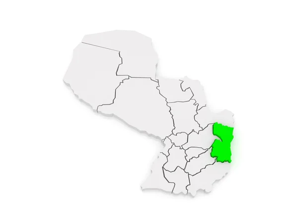 Mapa alto parana. Paragwaj. — Zdjęcie stockowe