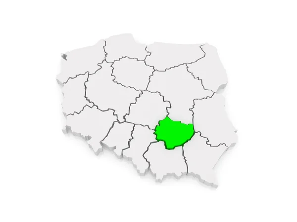Swietokrzyskie의 지도입니다. 폴란드. — 스톡 사진