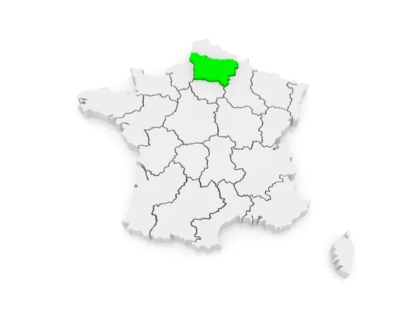 Map of Picardy. France. — Stock Photo, Image