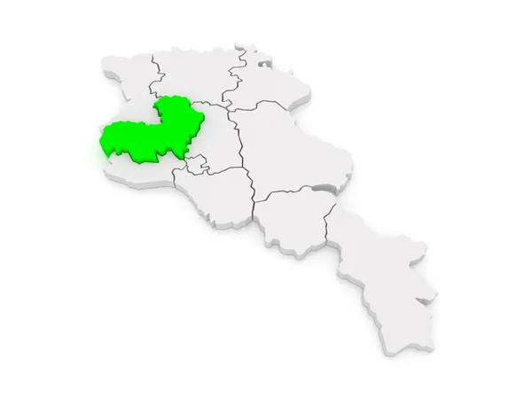 Map of Aragatsotn. Armenia. — Stock Photo, Image
