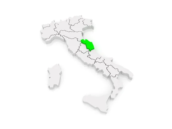 Karta över marche. Italien. — Stockfoto