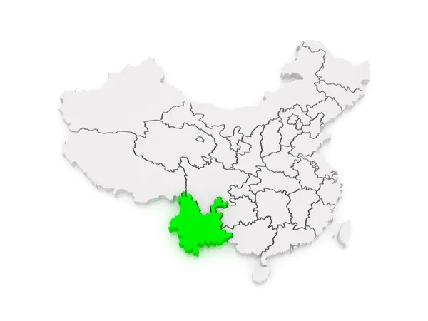 Карта Юньнань. Китай. — стокове фото