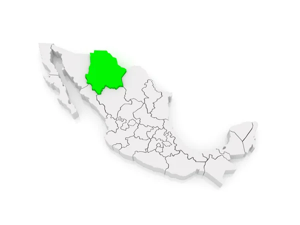 Kaart van chihuahua. Mexico. — Stockfoto