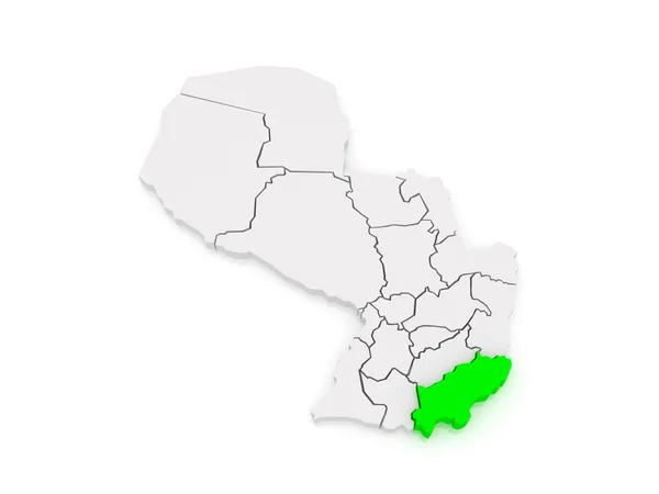 Mapa Itapua. Paraguay. — Stock fotografie