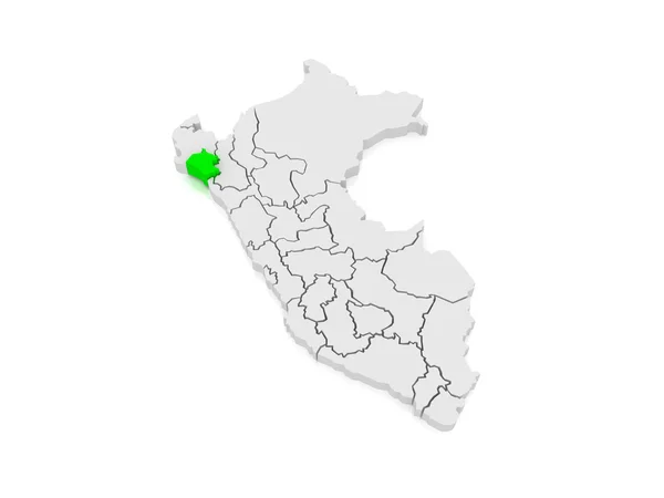 Karte von Lambayeque. Peru. — Stockfoto