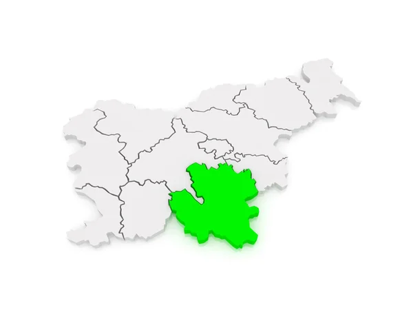 Map of Southeast Slovenia. — Stock Photo, Image