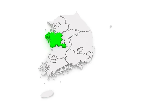 Mapa de Chungcheong. Coreia do Sul . — Fotografia de Stock