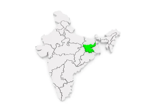 Jharkhand Haritası. Hindistan. — Stok fotoğraf