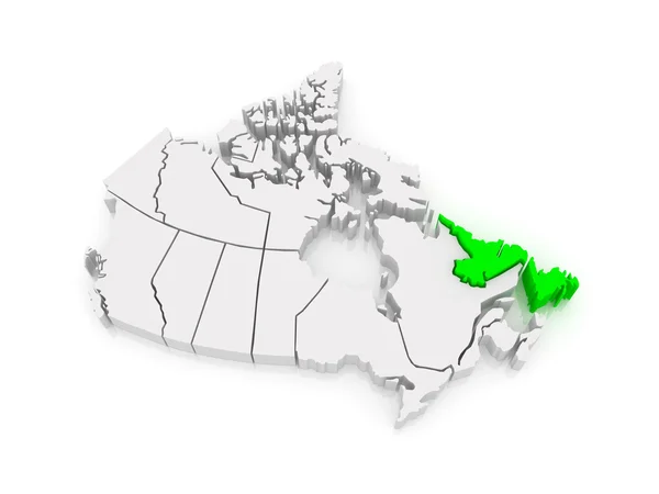 Mapa da Terra Nova e Labrador. Canadá . — Fotografia de Stock