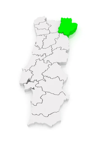 Mapa z Braganzy. Portugalsko. — Stock fotografie