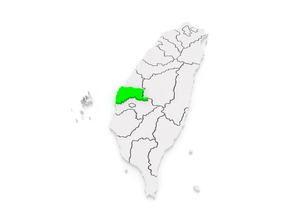 Yunlin county Haritası. Tayvan. — Stok fotoğraf