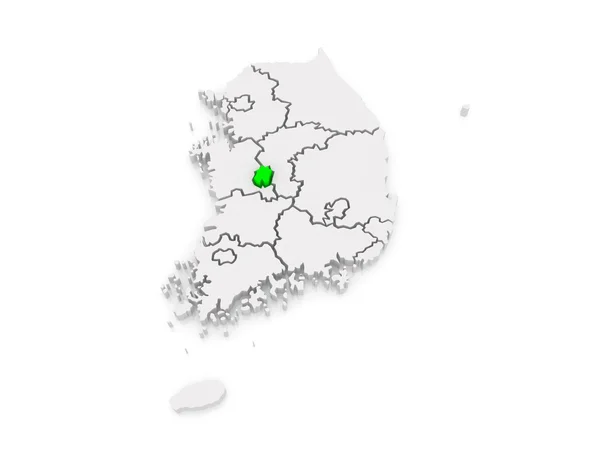 Mapa de Daejeon, Sejong. Coreia do Sul . — Fotografia de Stock