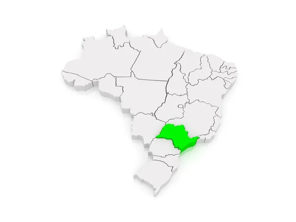 Mapa sao paulo. Brazílie. — Stock fotografie