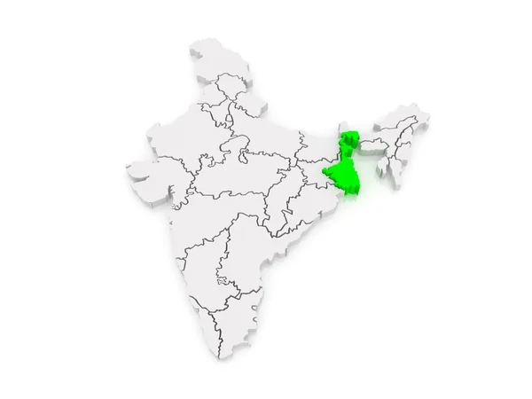 Mapa Západní Bengálsko. Indie. — Stock fotografie
