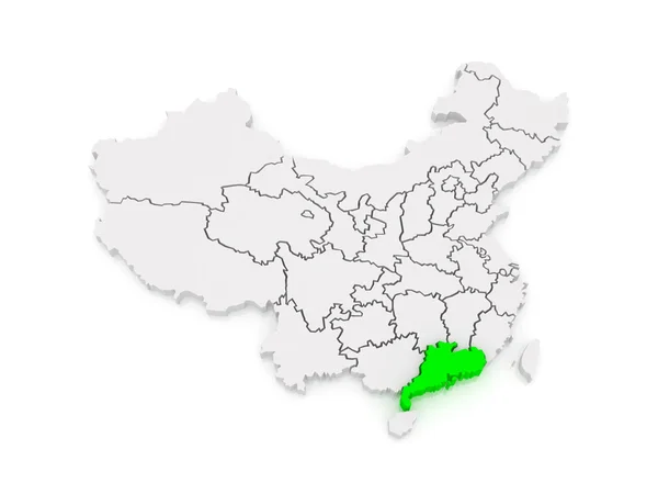 Mapa guangdong. Čína. — Stock fotografie