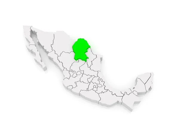 Map of Coahuila. Mexico. — Stock Photo, Image