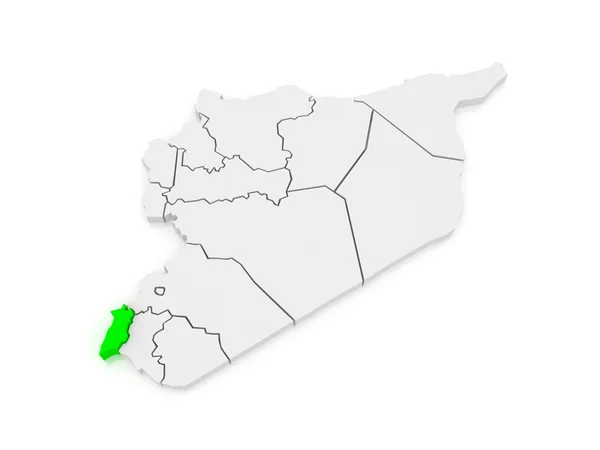 Quneitra Haritası. Suriye. — Stok fotoğraf