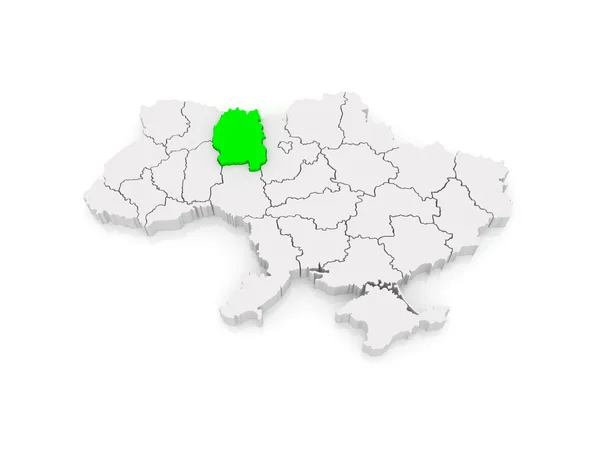 Karta över Zjytomyr regionen. Ukraina. — Stockfoto