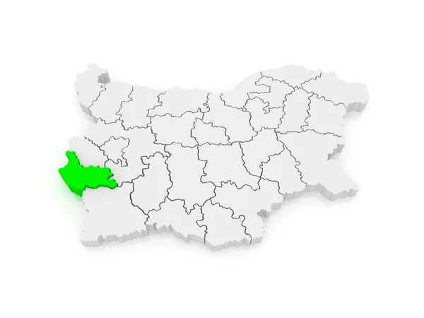 Kyustendil régió térképe. Bulgária. — Stock Fotó