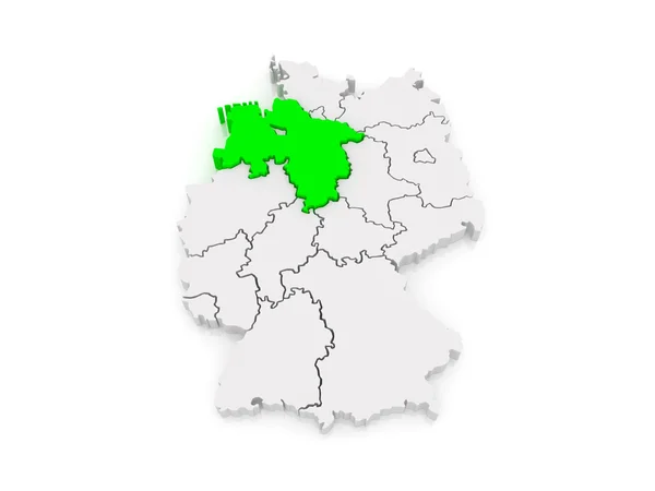 Mapa Dolní Sasko. Německo. — Stock fotografie